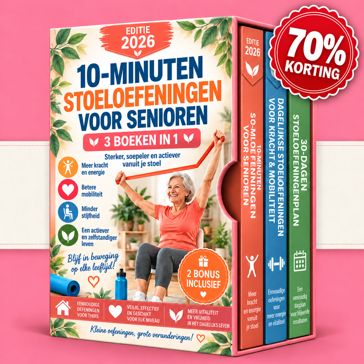 10-Minuten Stoeloefeningen voor Senioren – 3 Boeken in 1
