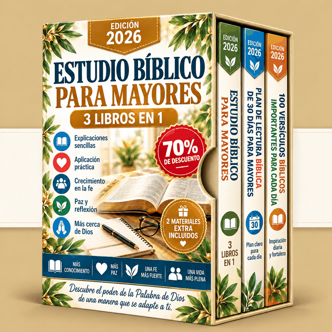 Estudio Bíblico para Mayores – 3 Libros en 1