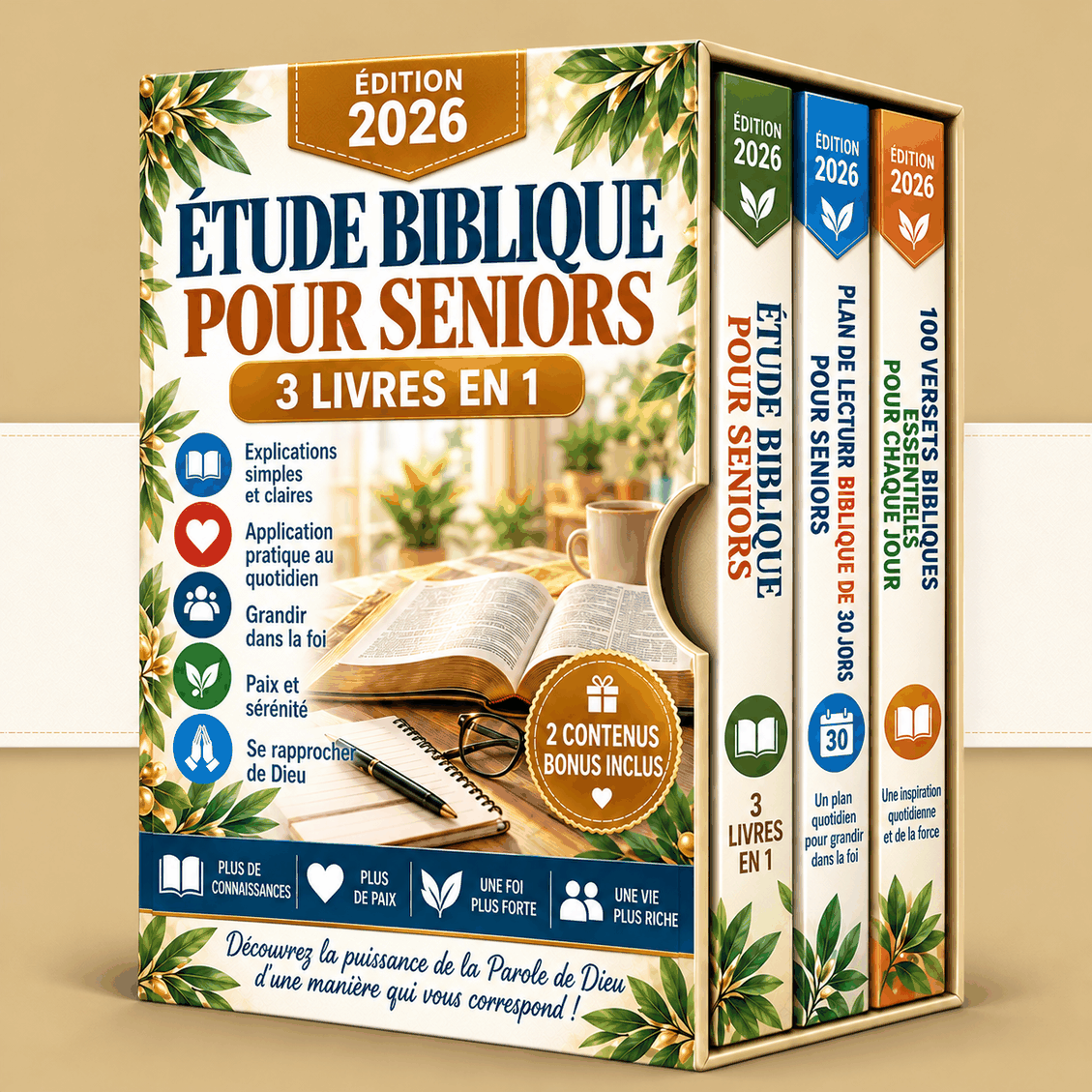 Étude Biblique pour Seniors – 3 Livres en 1
