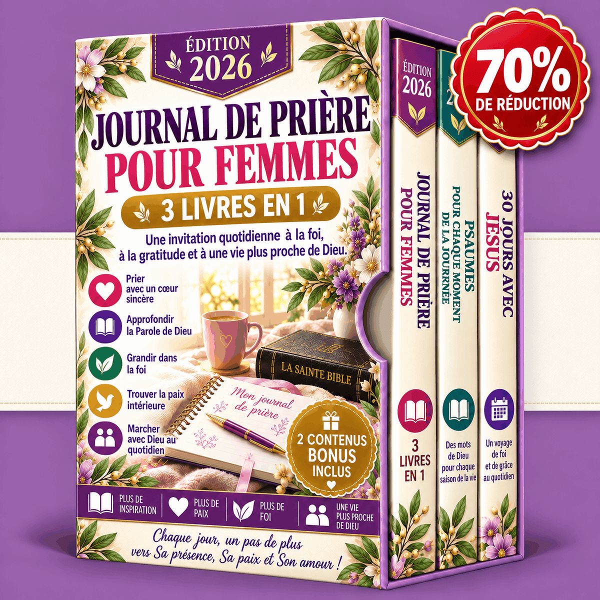 Journal de Prière pour Femmes – 3 Livres en 1