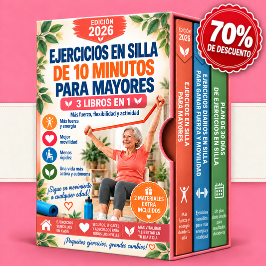 Ejercicios en Silla de 10 Minutos para Mayores – 3 Libros en 1