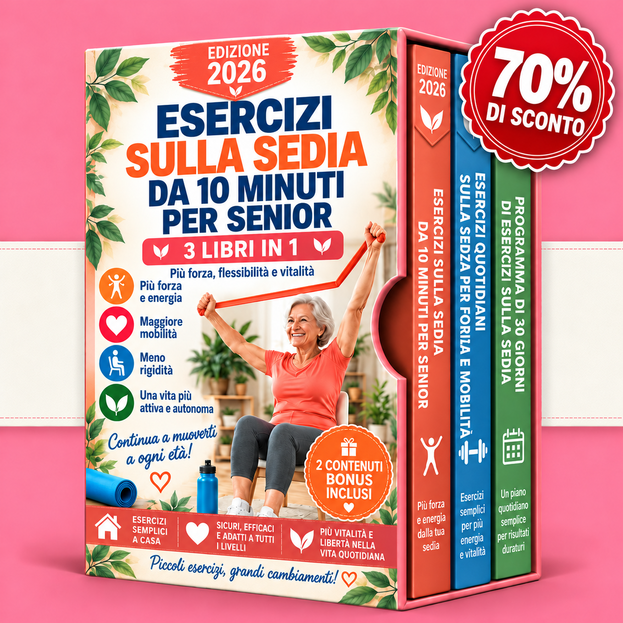 Esercizi sulla Sedia da 10 Minuti per Senior – 3 Libri in 1