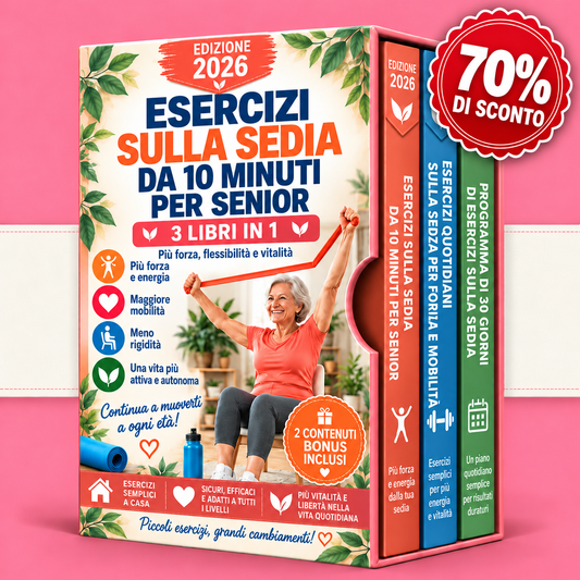 Esercizi sulla Sedia da 10 Minuti per Senior – 3 Libri in 1