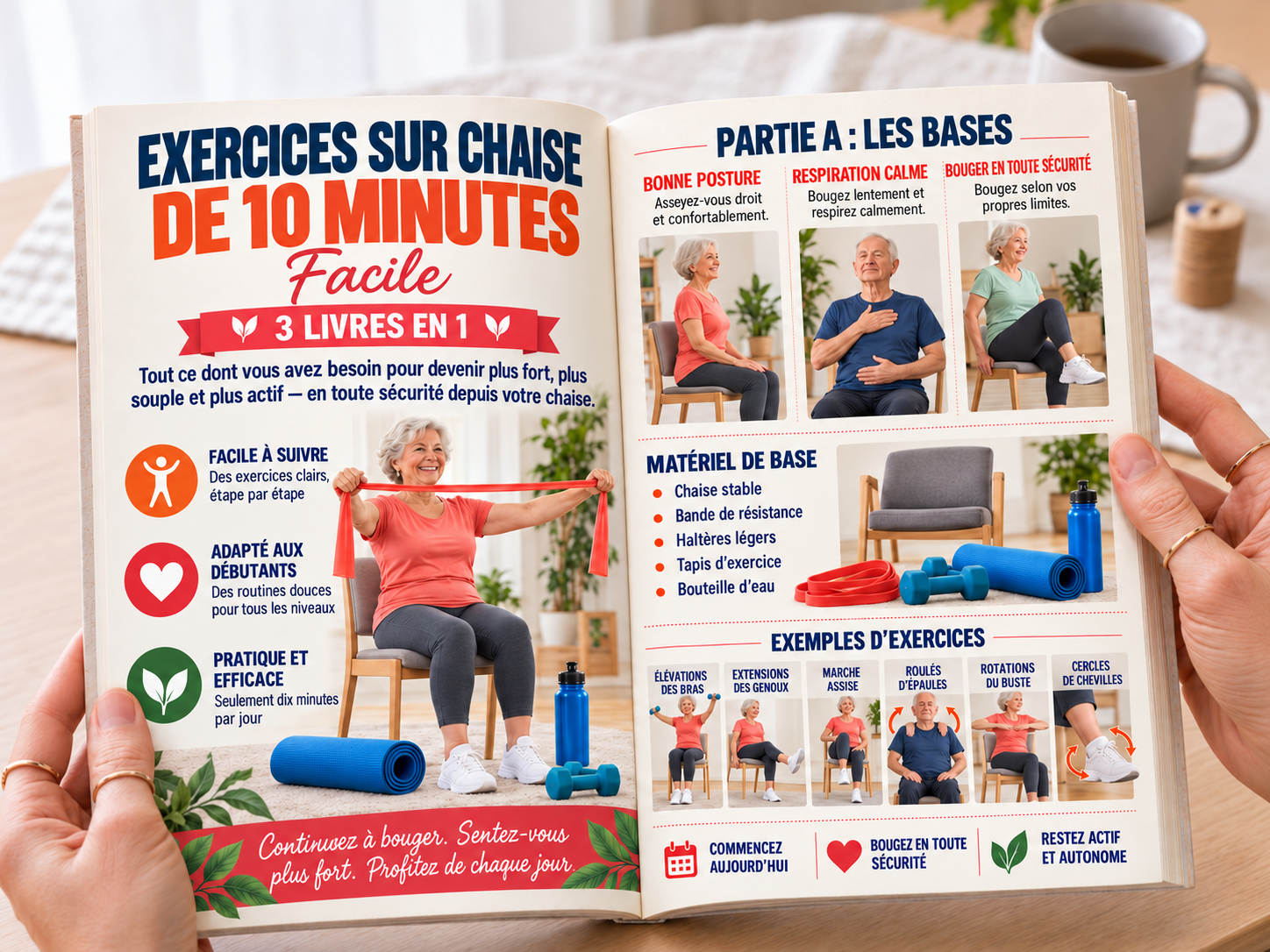 Exercices sur Chaise de 10 Minutes pour Seniors – 3 Livres en 1