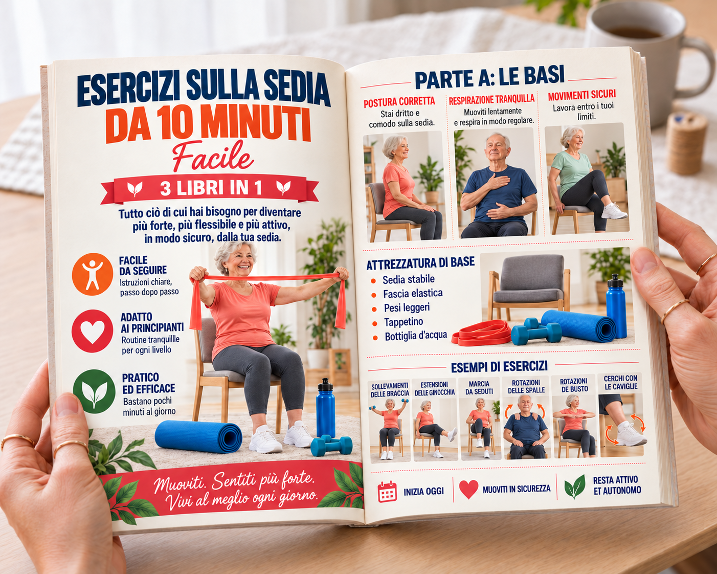Esercizi sulla Sedia da 10 Minuti per Senior – 3 Libri in 1