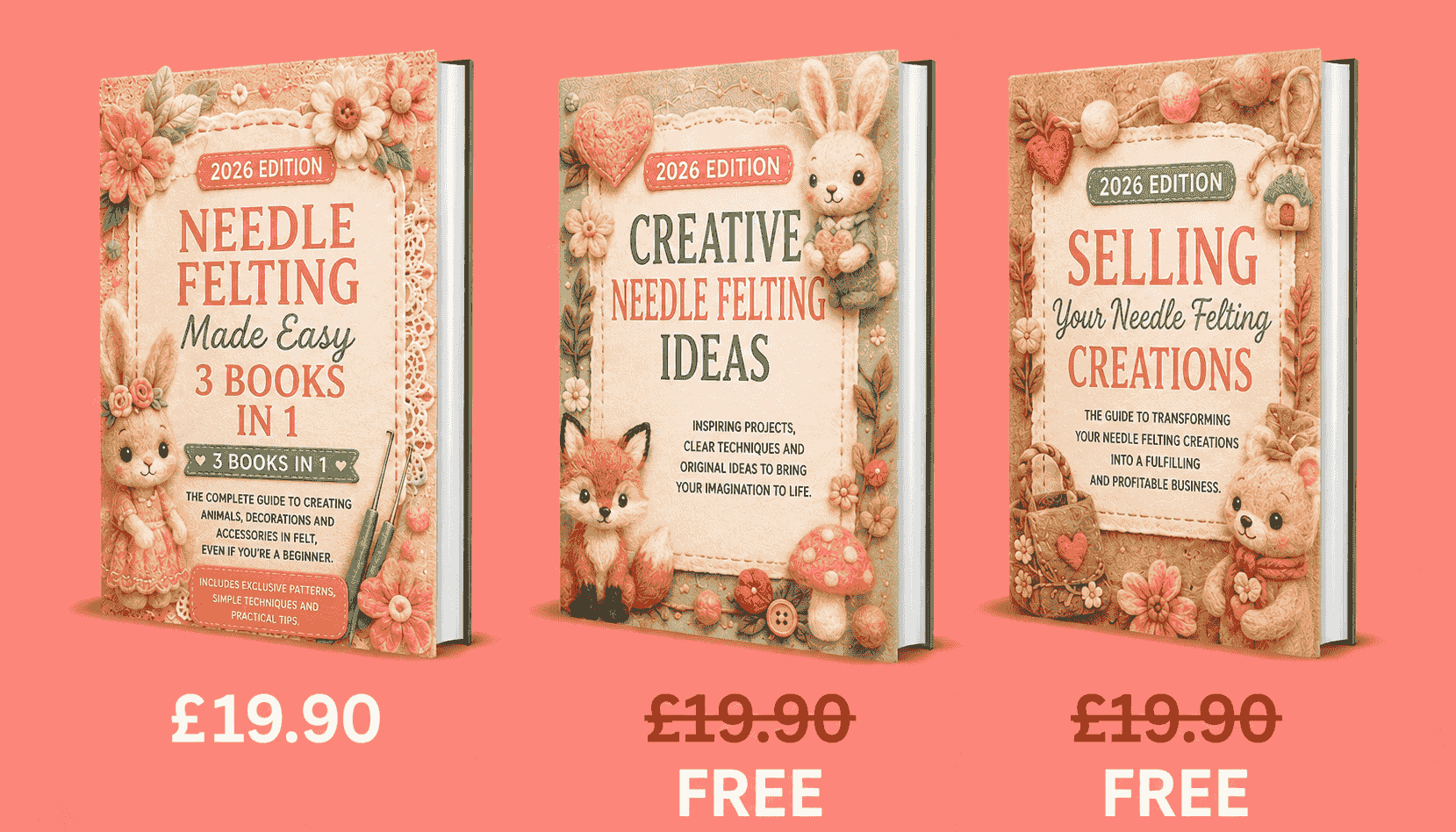 Needle Felting Made Easy – The 3 books in the bundle