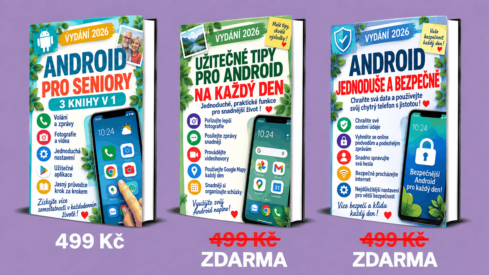 Android pro seniory – 3 knihy v 1
