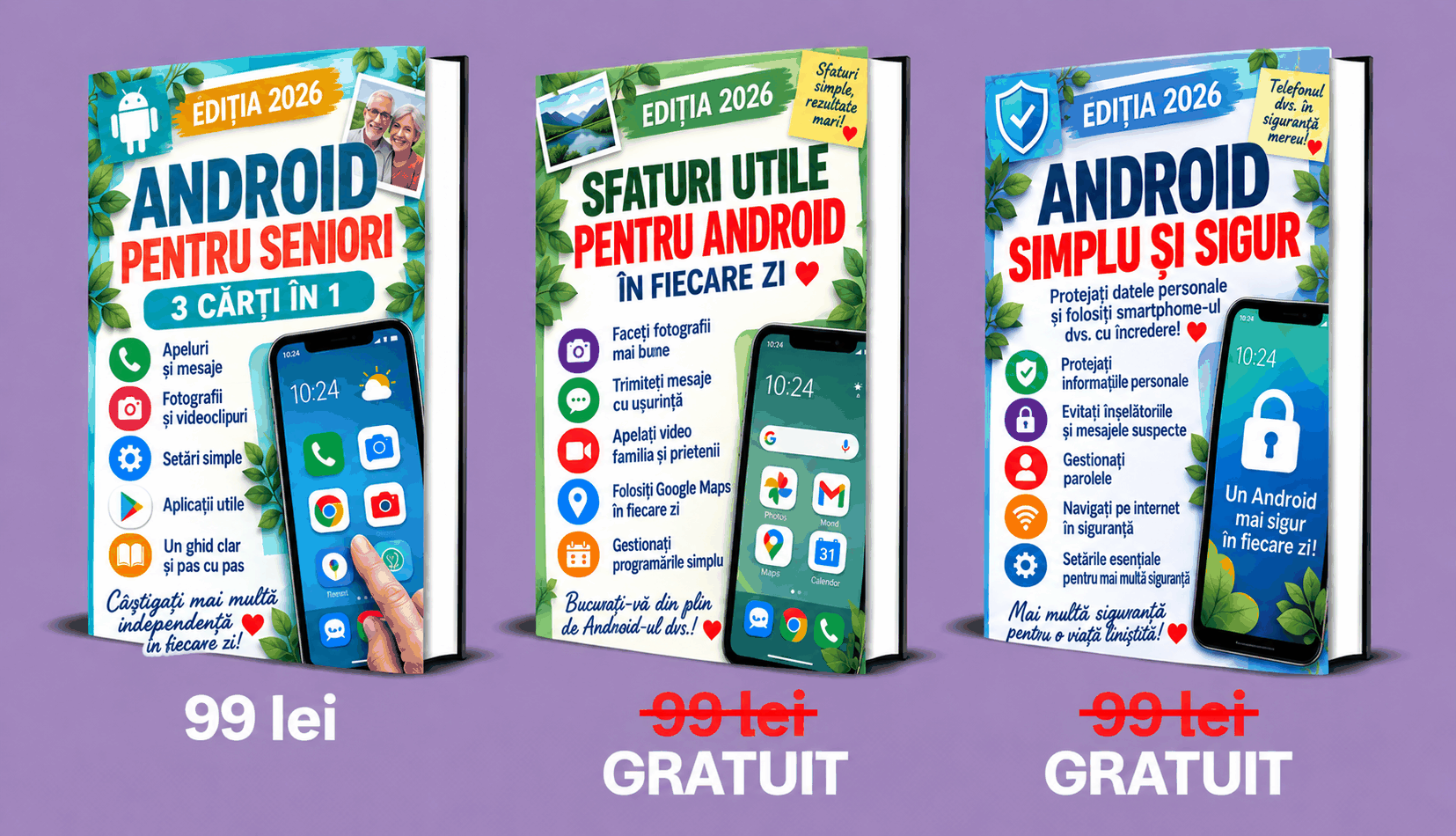Android pentru Seniori – 3 Cărți în 1