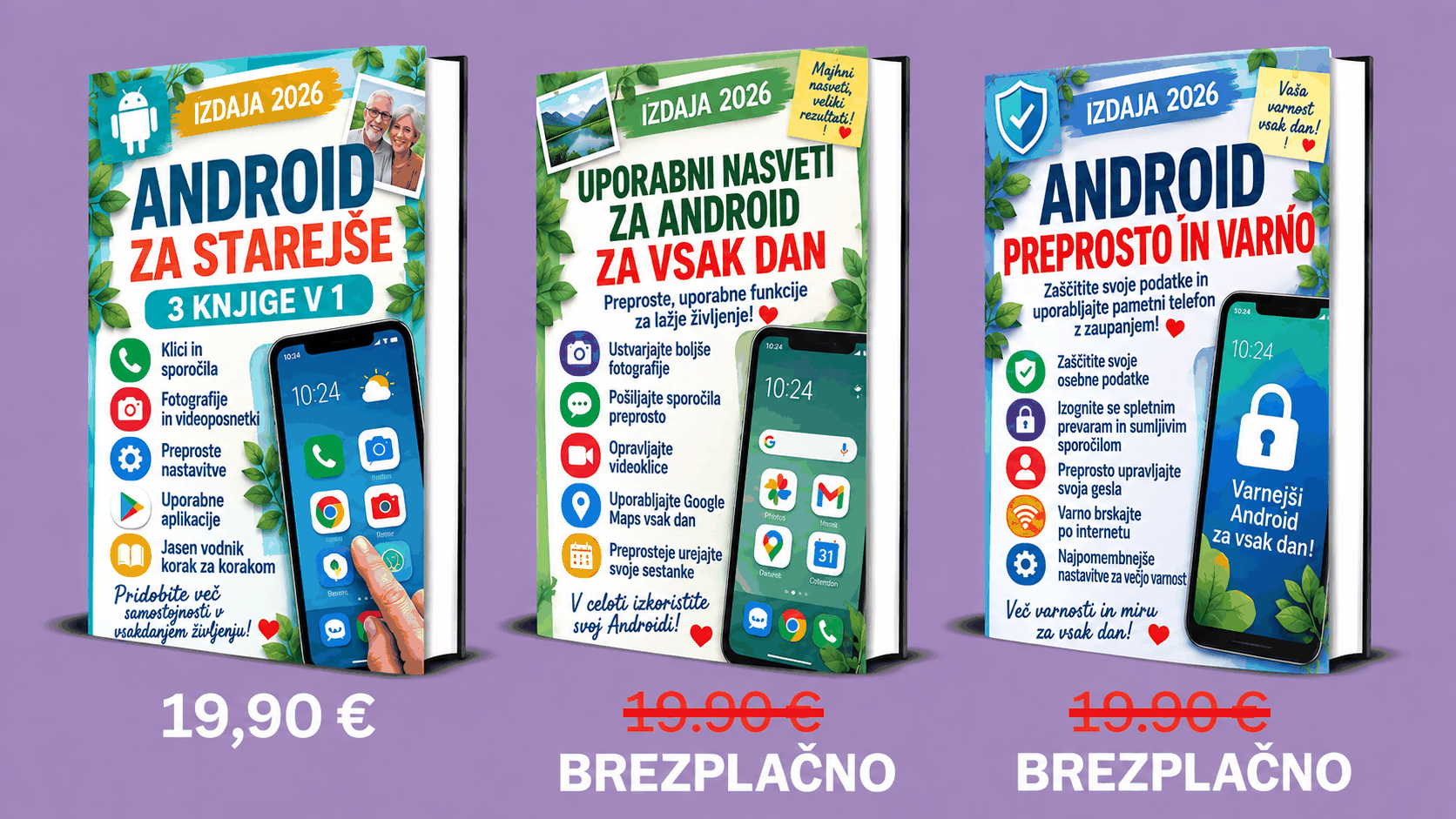 Android za seniorje – 3 knjige v 1