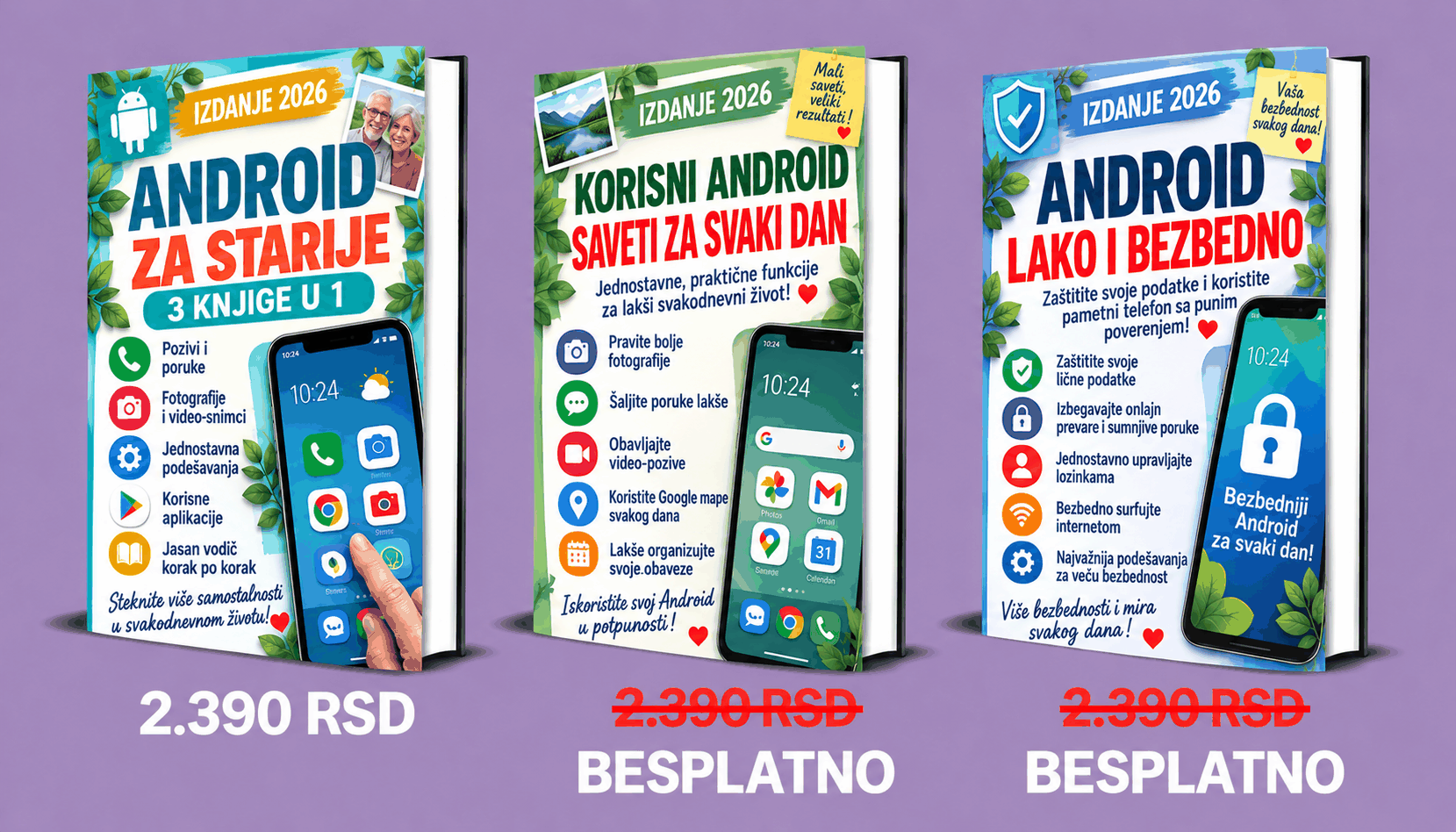 Android za seniore – 3 knjige u 1