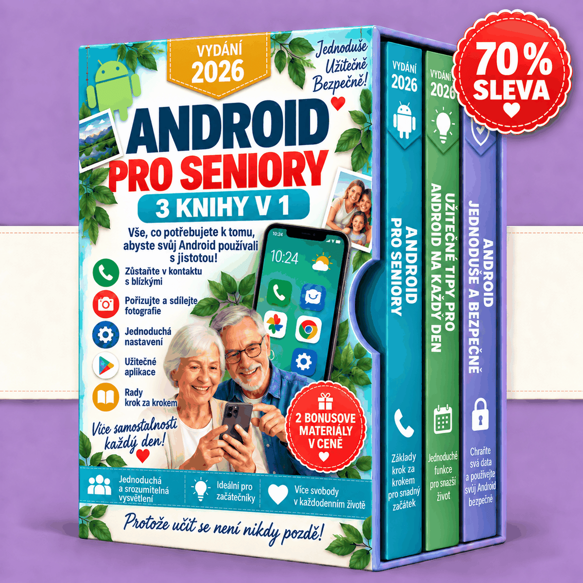 Android pro seniory – 3 knihy v 1