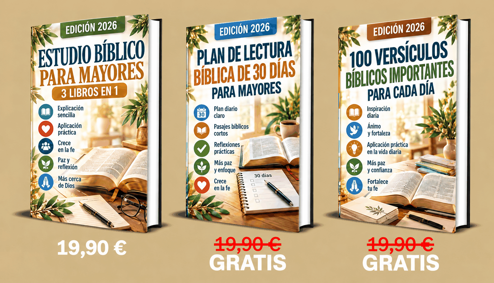 Estudio bíblico para mayores – 3 libros en 1