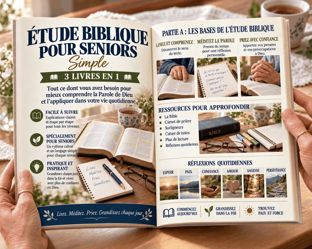Étude biblique pour seniors – 3 livres en 1