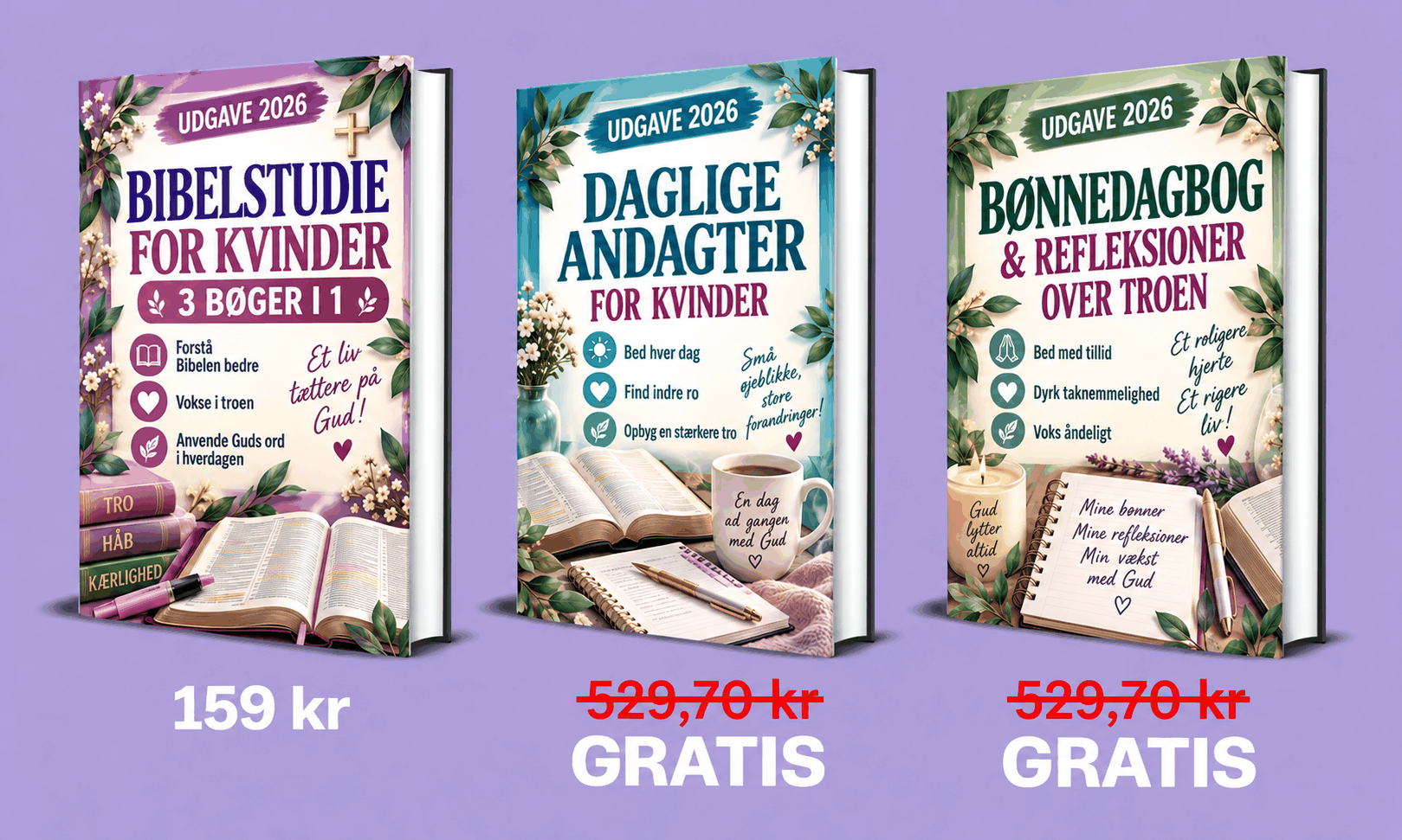 Bibelstudie for Kvinder – 3 Bøger i 1