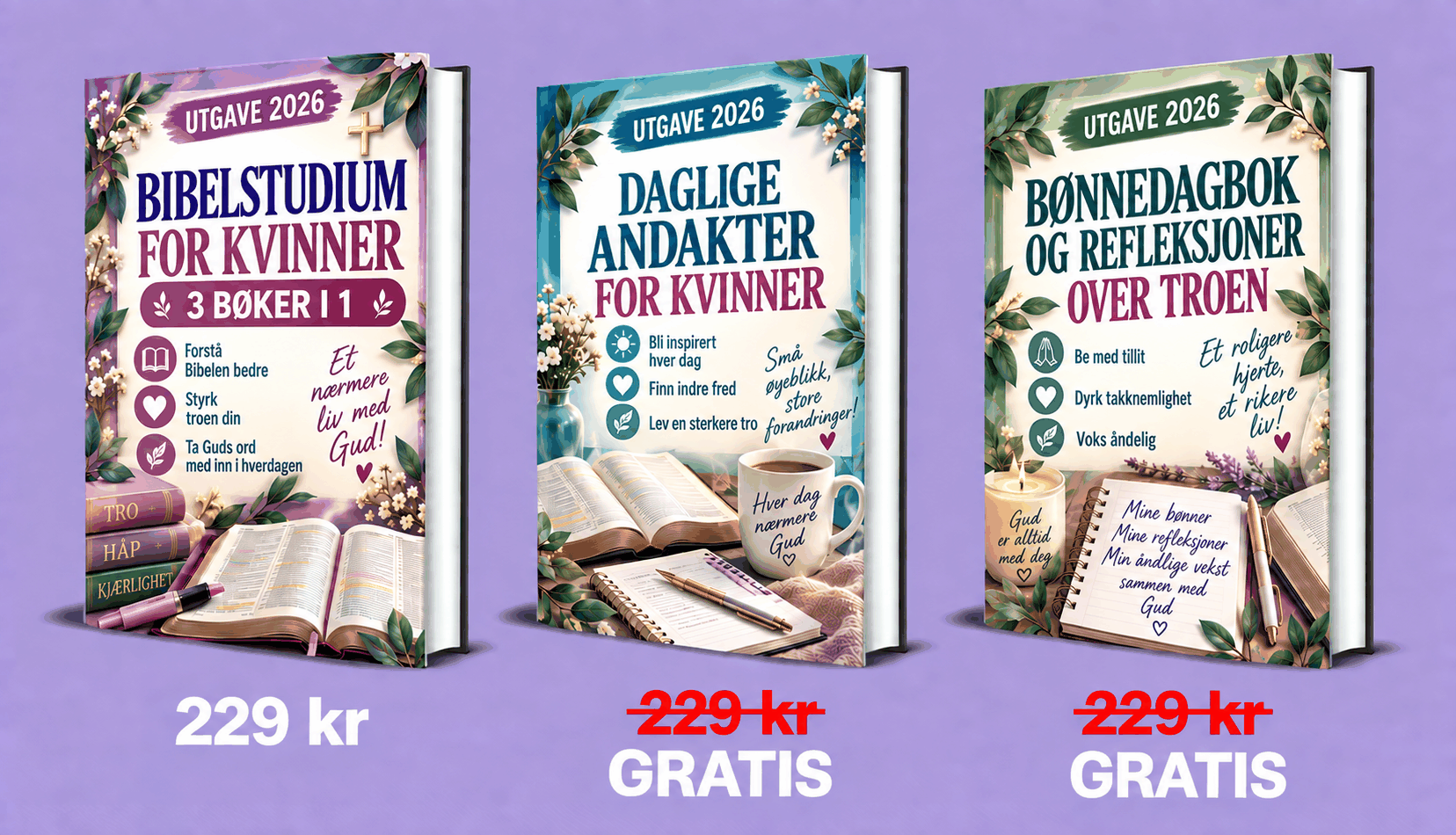 Bibelstudium for kvinner – 3 bøker i 1