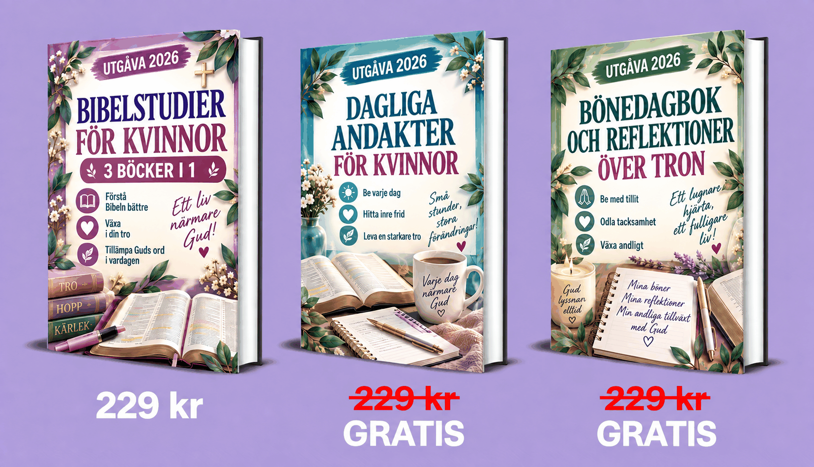 Bibelstudium för kvinnor – 3 böcker i 1