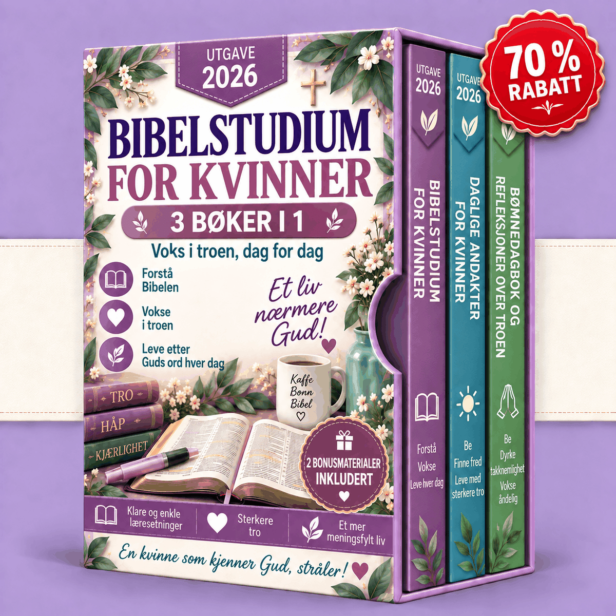 Bibelstudium for kvinner – 3 bøker i 1