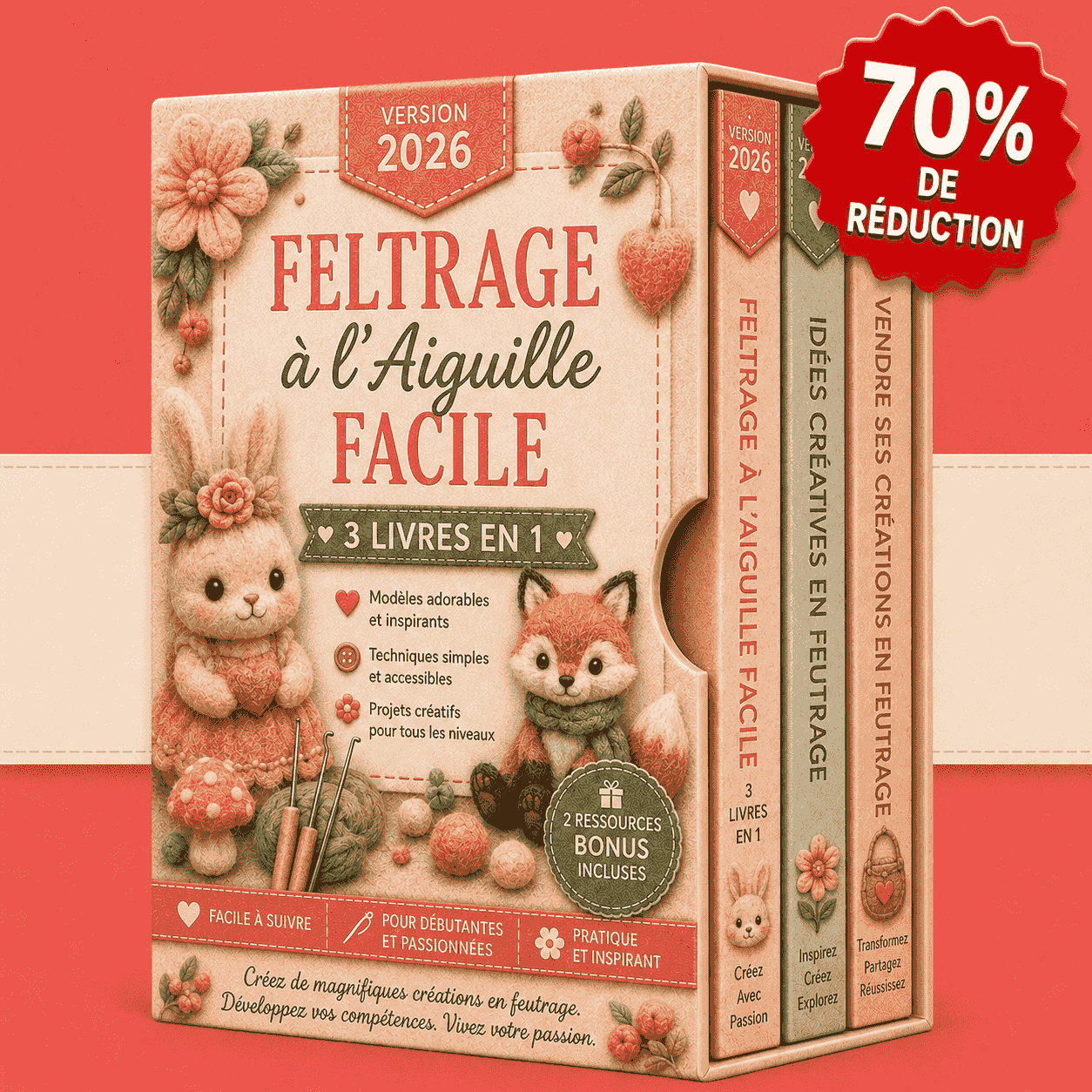 Feltrage à l’Aiguille Facile – Coffret 3 Livres