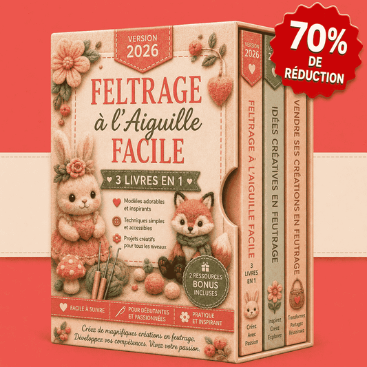 Feltrage à l’Aiguille Facile – 3 Livres en 1