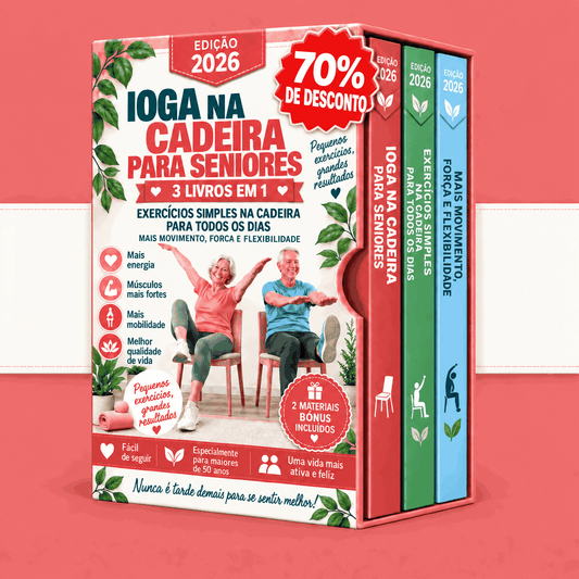 Exercícios na Cadeira para Seniores – 3 Livros em 1