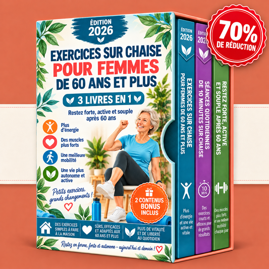 Exercices sur Chaise pour Femmes de 60 ans et Plus – 3 Livres en 1