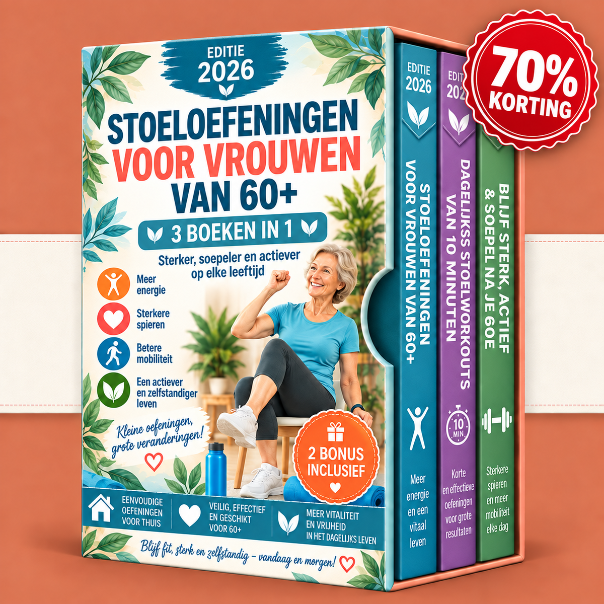 Stoeloefeningen voor Vrouwen van 60+ – 3 Boeken in 1