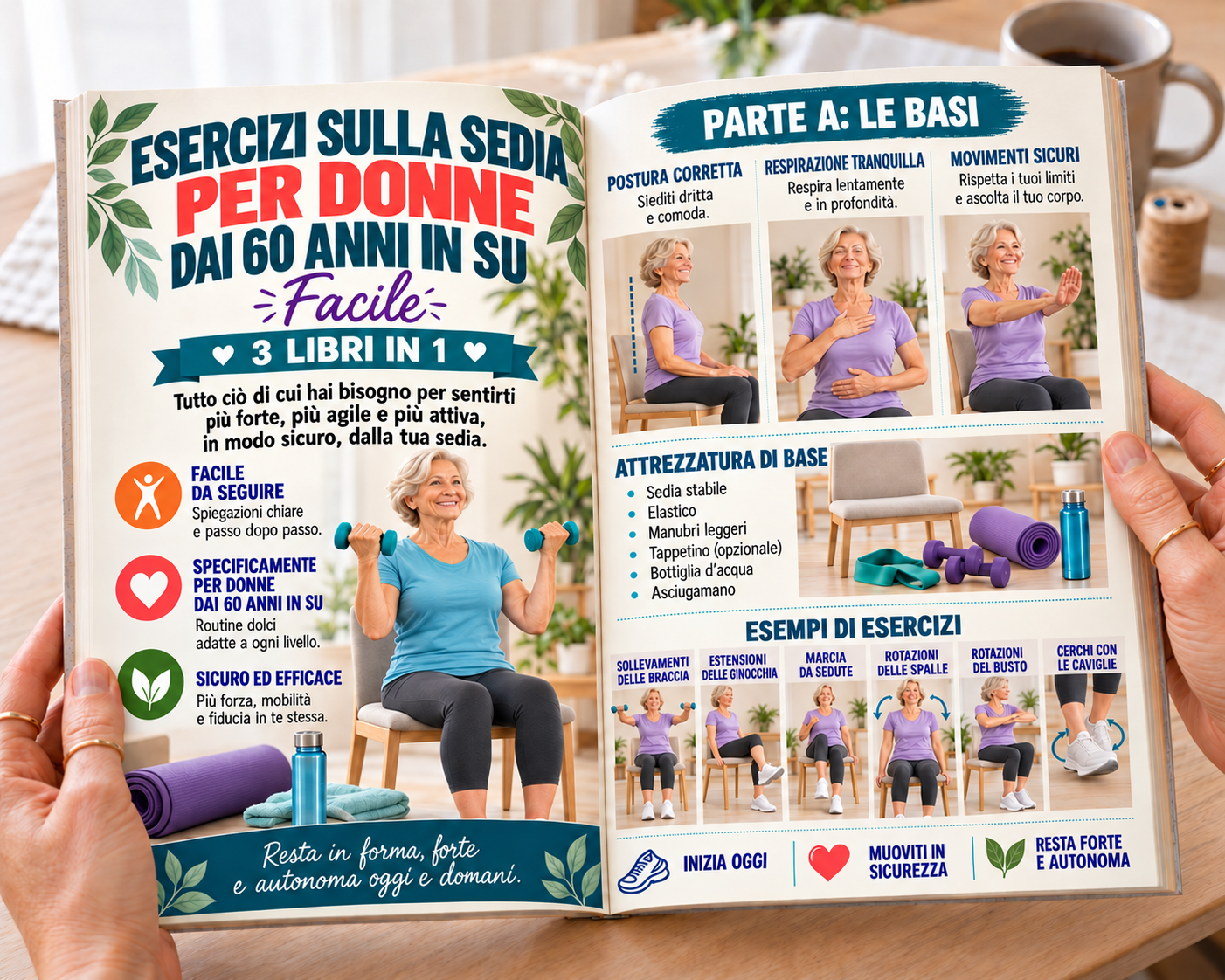 Esercizi sulla Sedia per Donne dai 60 anni in su – 3 Libri in 1