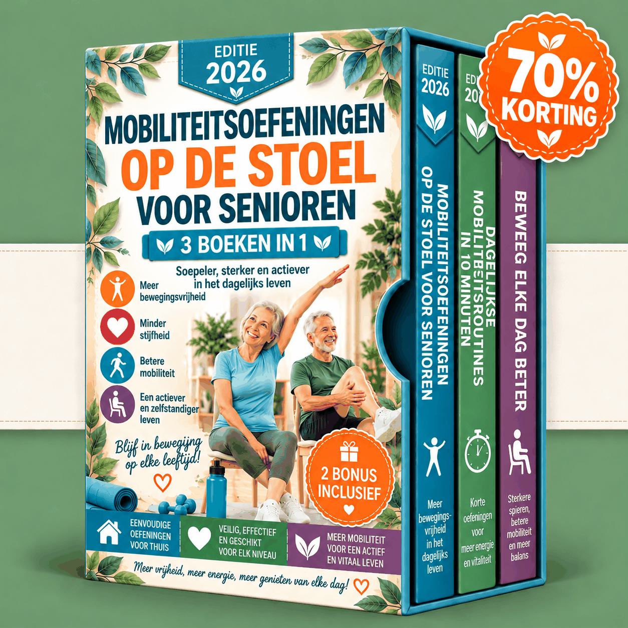 Mobiliteitsoefeningen op de Stoel voor Senioren – 3 Boeken in 1