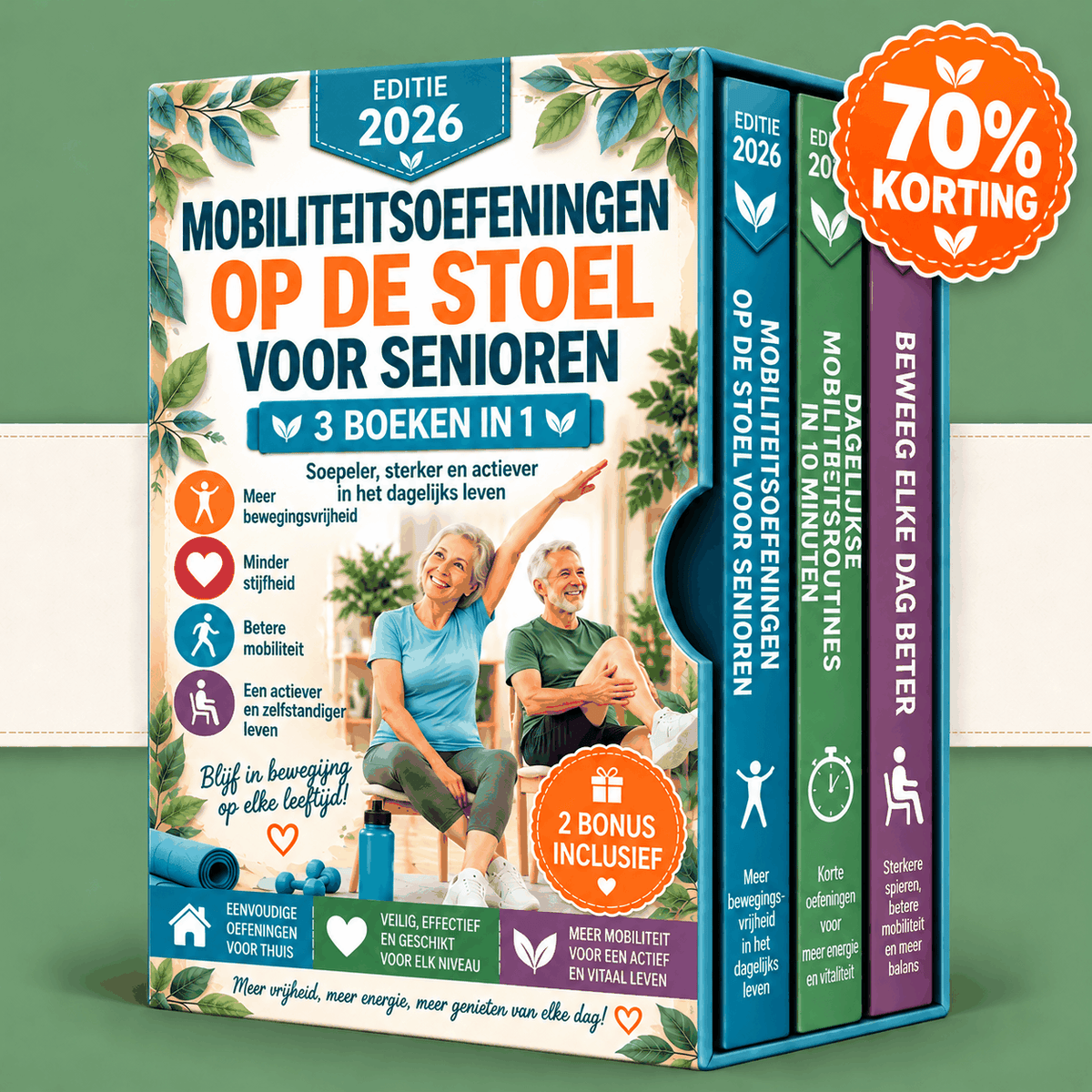 Mobiliteitsoefeningen op de Stoel voor Senioren – 3 Boeken in 1