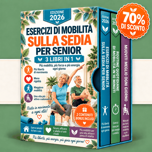 Esercizi di Mobilità in Sedia per Anziani – 3 Libri in 1