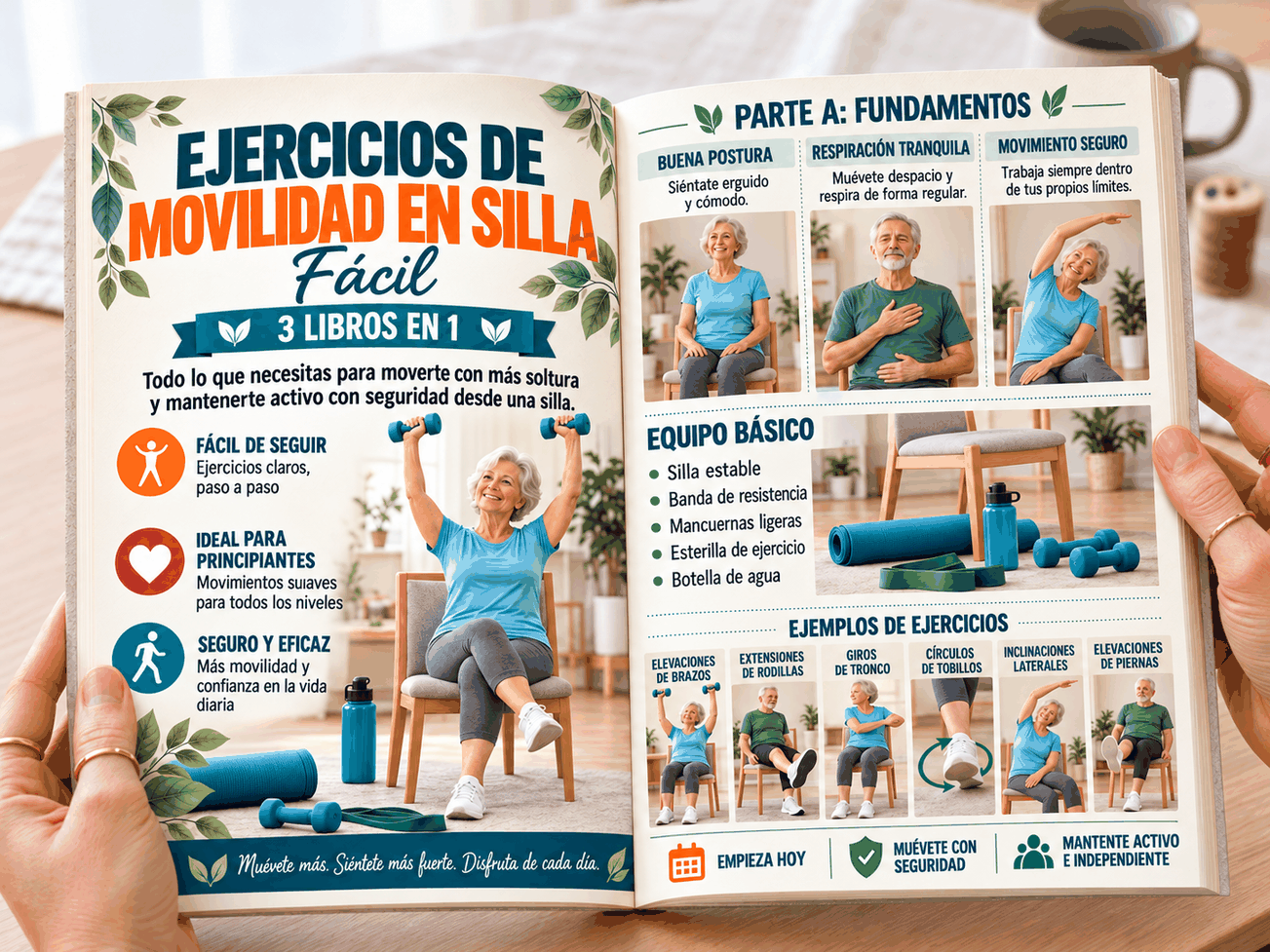 Ejercicios de Movilidad en Silla para Personas Mayores – 3 Libros en 1
