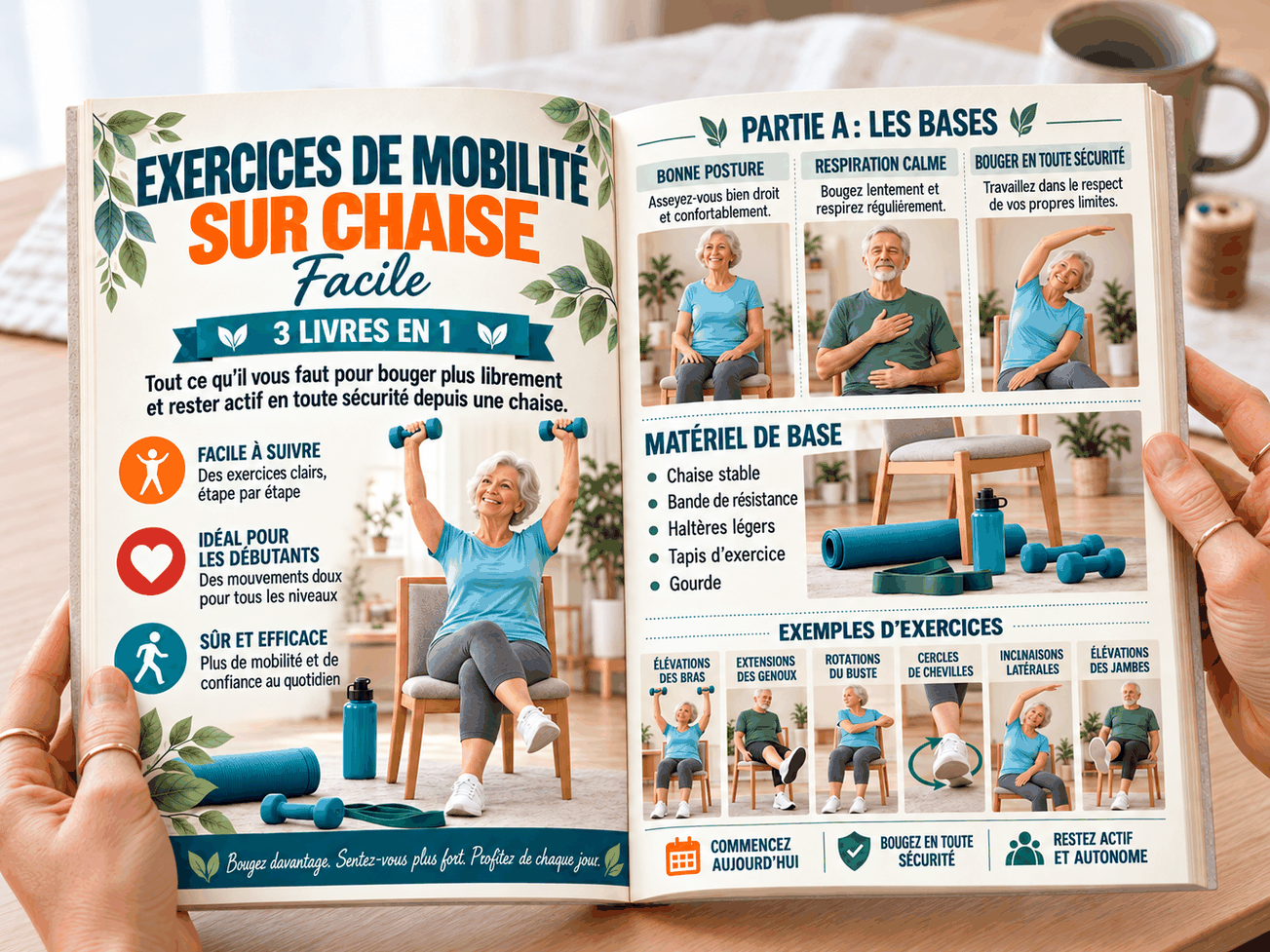 Exercices de Mobilité sur Chaise pour Seniors – 3 Livres en 1