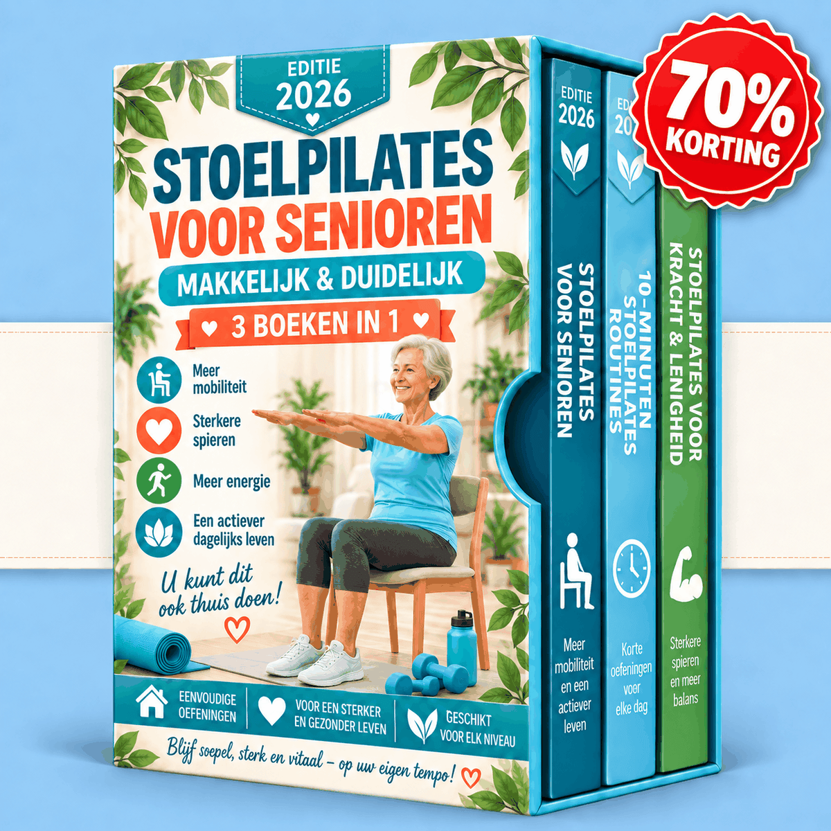 Stoelpilates voor Senioren – 3 Boeken in 1