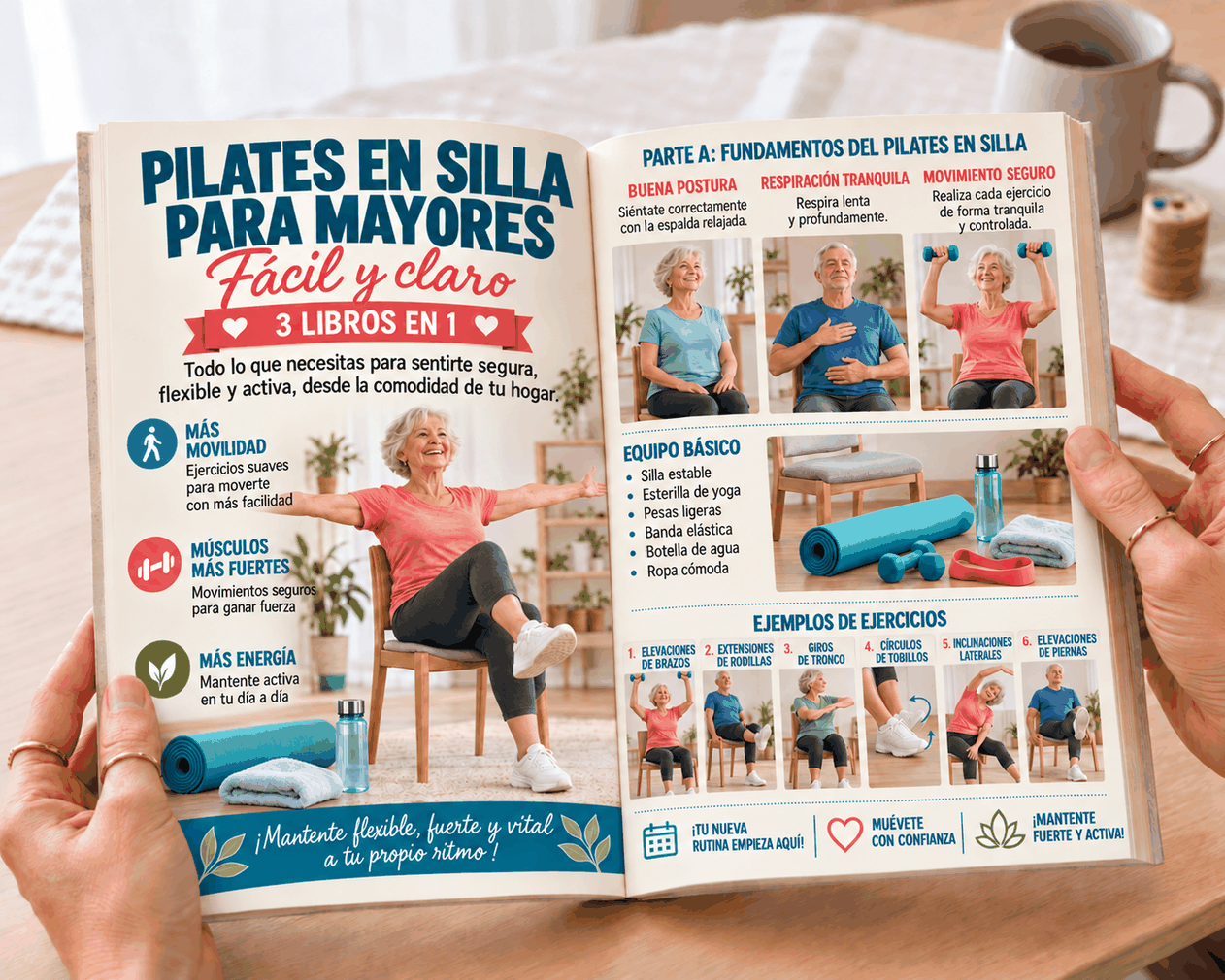 Pilates en Silla para Mayores – 3 Libros en 1