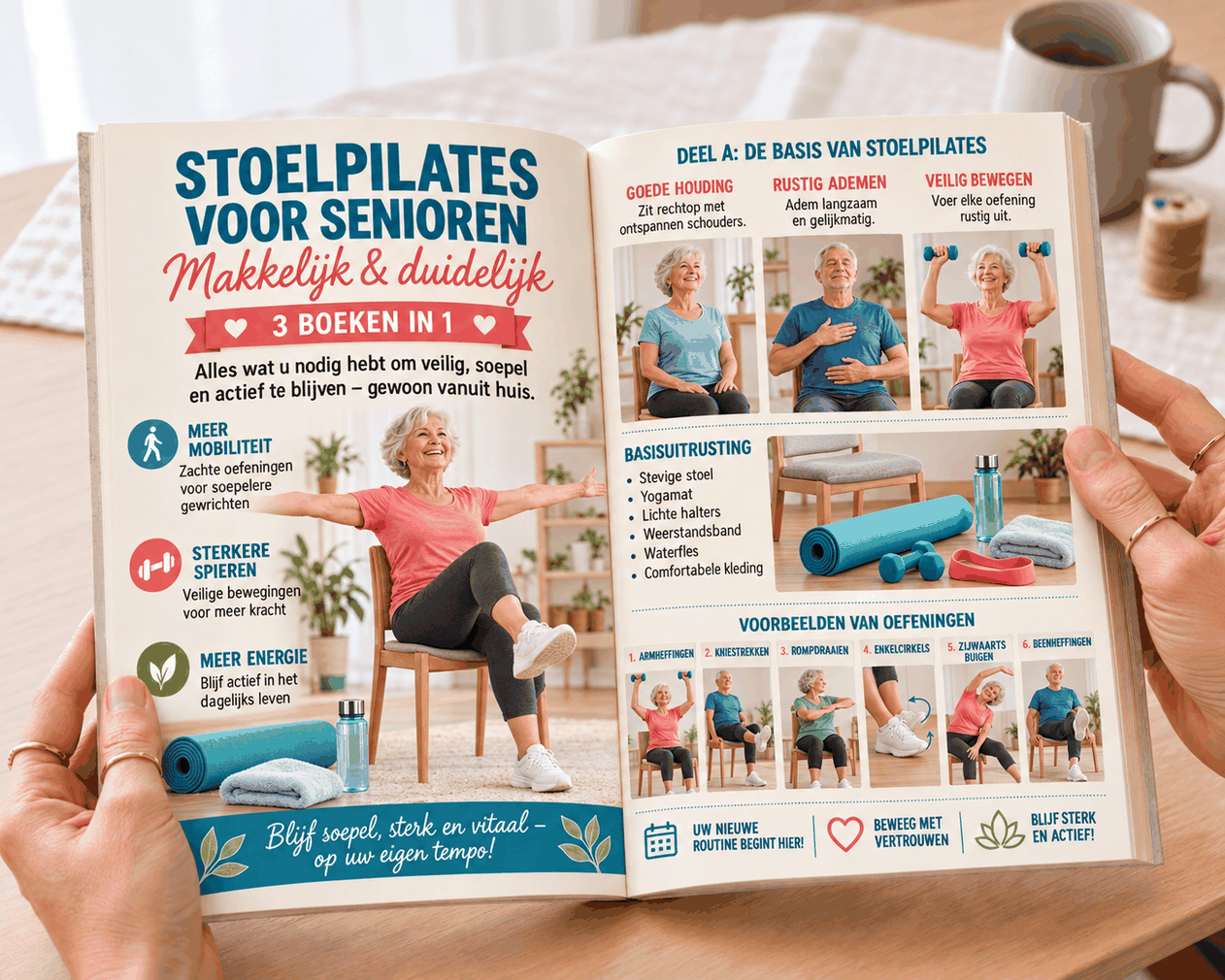 Stoelpilates voor Senioren – 3 Boeken in 1
