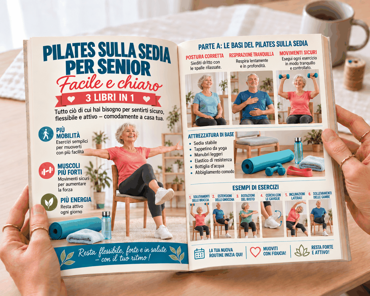 Pilates sulla Sedia per Senior – 3 Libri in 1