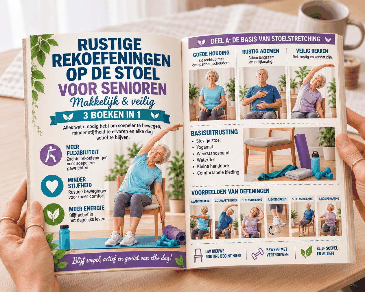 Rustige Rekoefeningen op de Stoel voor Senioren – 3 Boeken in 1