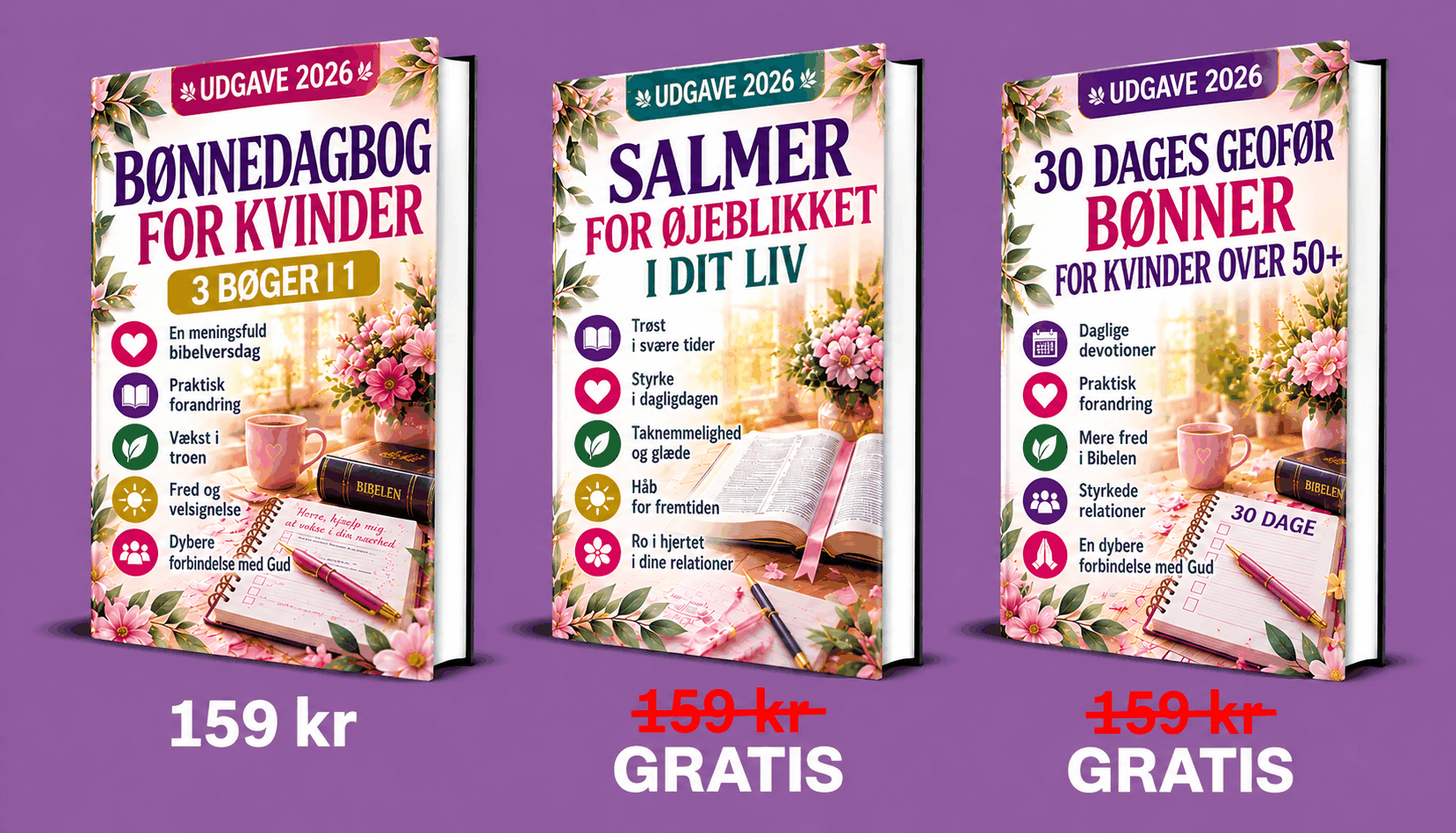 Bønnedagbog for Kvinder – 3 Bøger i 1